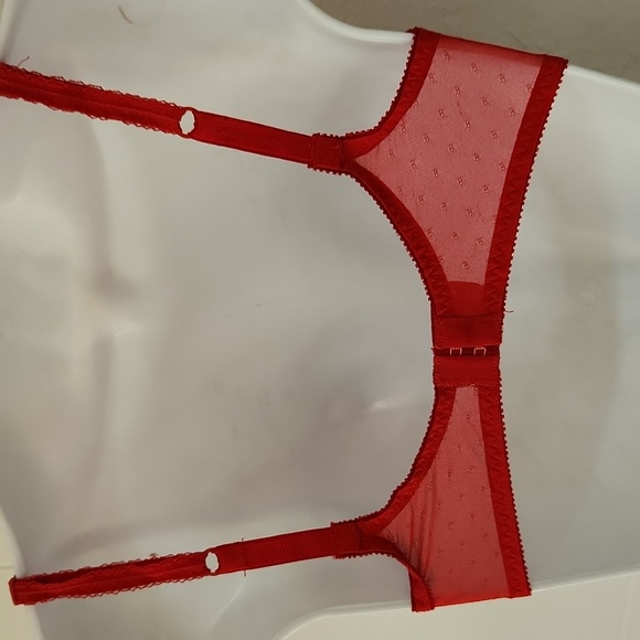 Vintage Warner's Red Lace Sarin Bra Lingerie 34B Pinup - Picture 5 of 10
